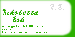 nikoletta bok business card